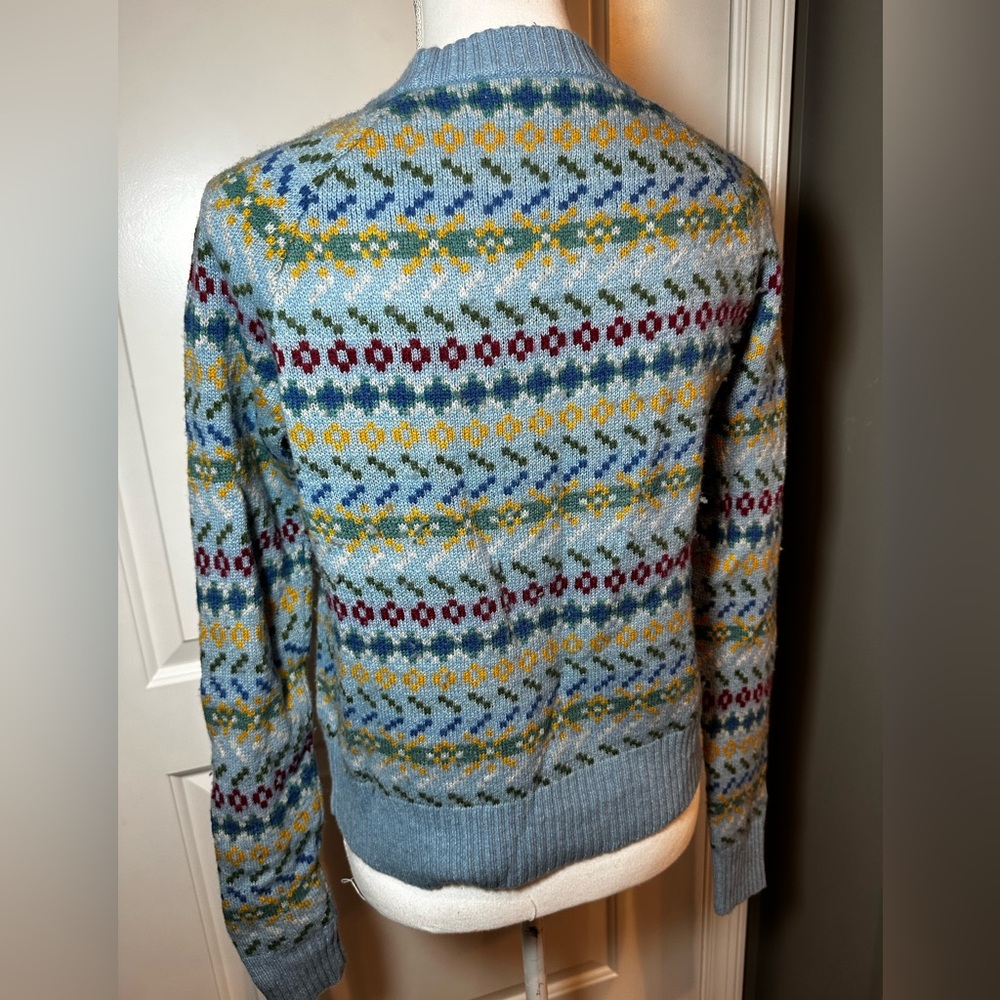 Toad&Co Multicolor Nordic Patterned Cazadera Crew Wool Sweater Women’s Small - Picture 13 of 13